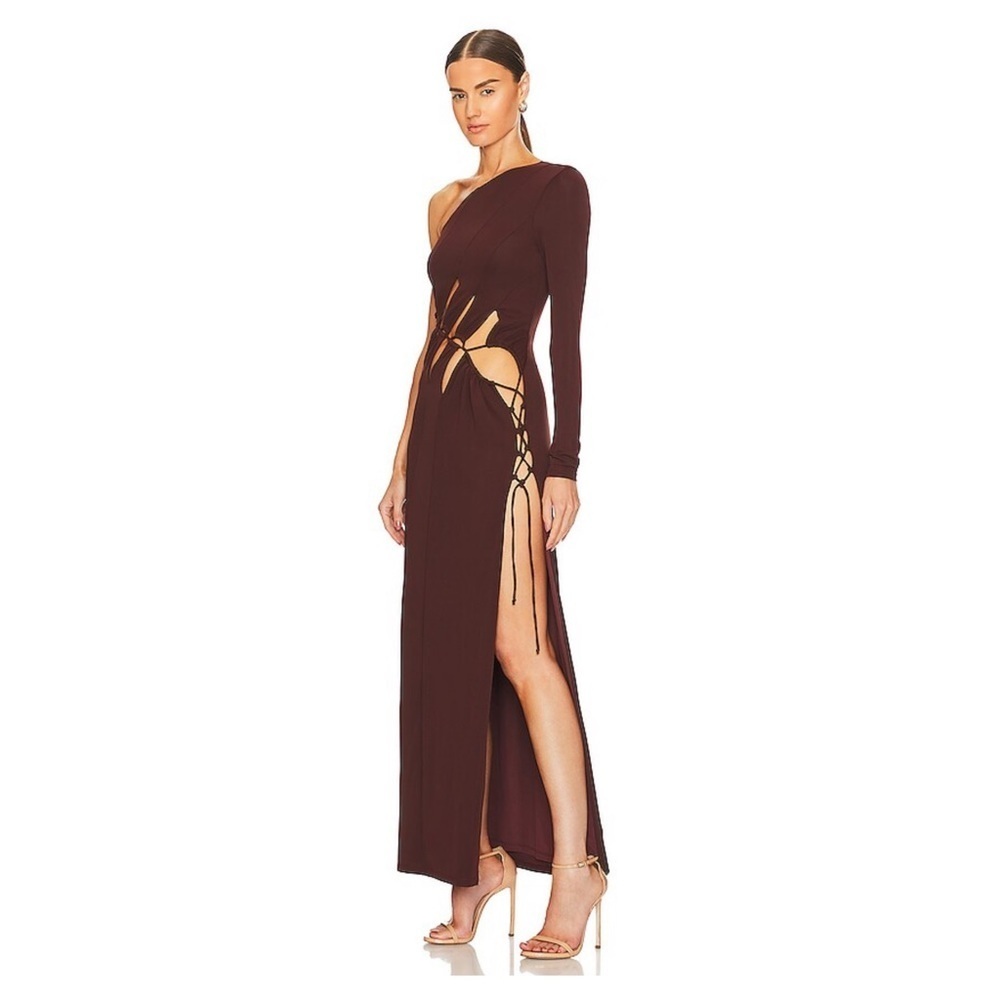 NBD Antonia Maxi Dress in Chocolate Brown Size S - Picture 2 of 8